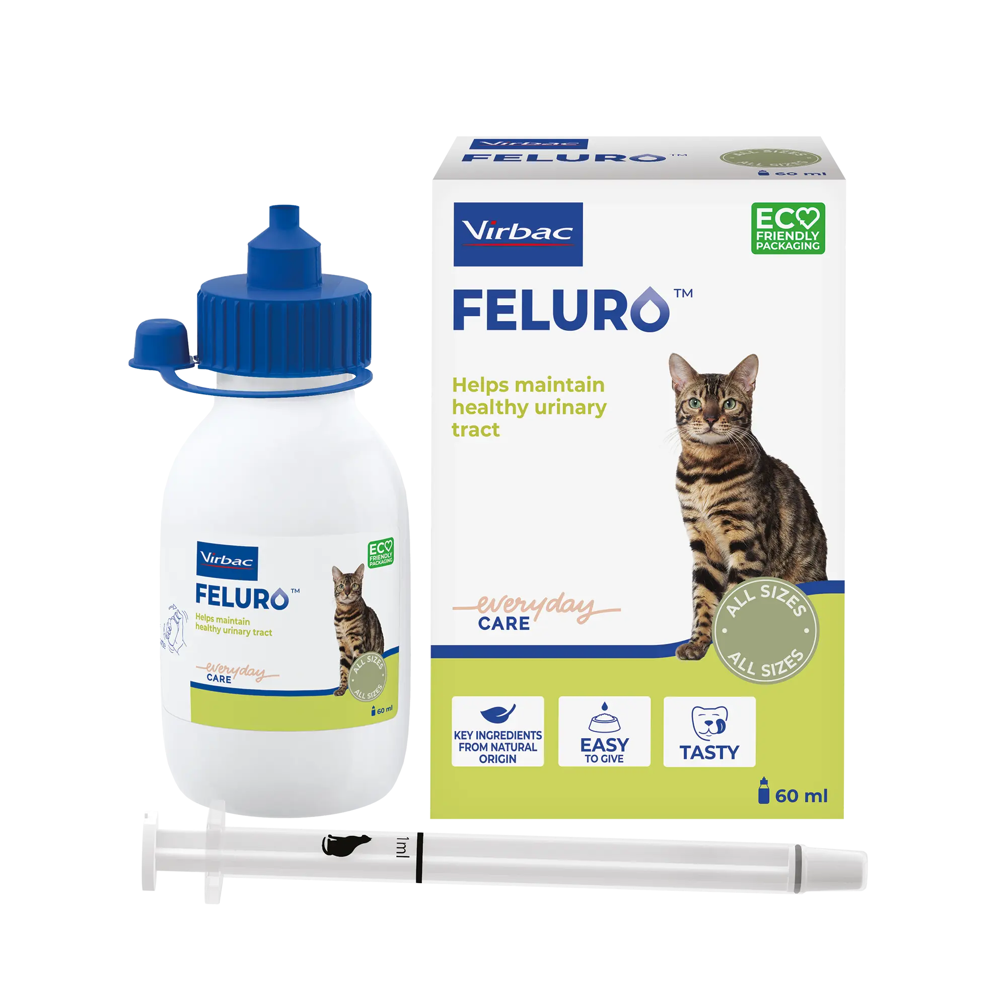 Virbac Feluro Urinary Support ผลิตภัณฑ์อาหารเสริมบำรุงระบบทางเดินปัสสาวะและลดความเครียดสำหรับแมว (60 มล.) 2 Feluro