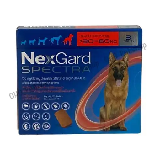 Nexgard Spectra For Dog ป้องกันเห็บหมัด น้ำหนัก 30  60 Kg.